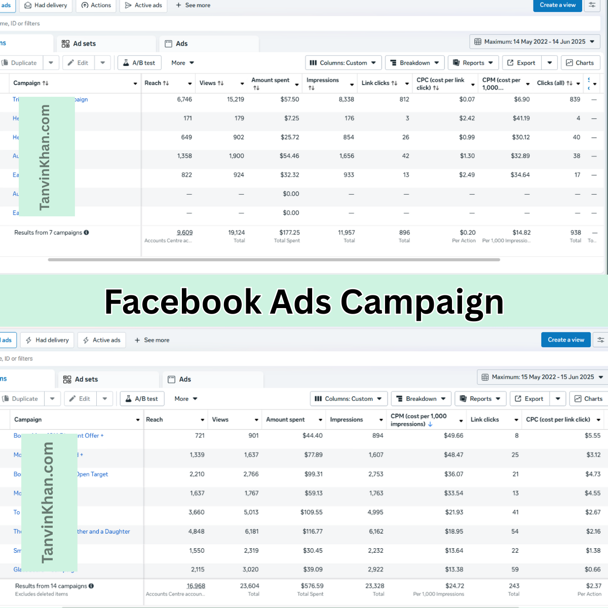 Facebook Ads Campaign Results
